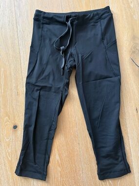 lululemon athletica Black Cropped Leggings with Drawstring 2